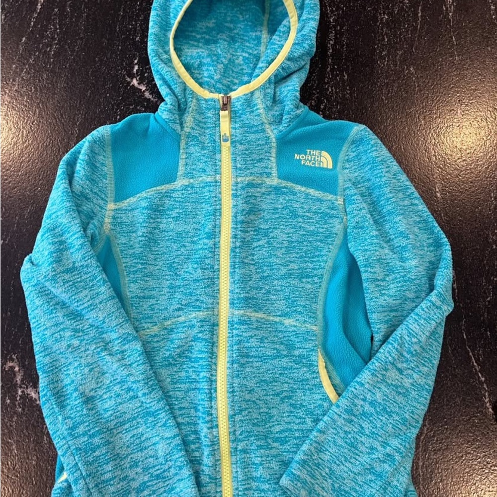 The North Face Blue and Yellow Zip-Up Hoodie